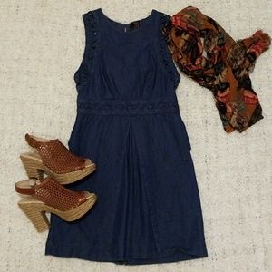 Free People New Romantics lattice denim dress